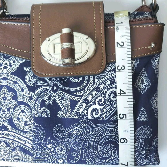 Chaps Ralph Lauren Shoulder Bag Navy Bandana Paisley Print Medium Purse Blue - Picture 7 of 13